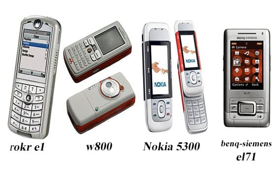Первые музыкальные мобильные телефоны, nokia, sony ericsson, motorola, benq-siemens
