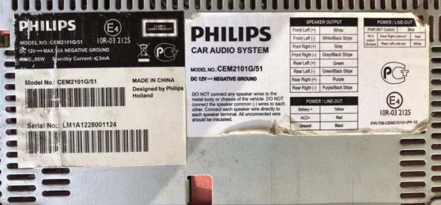 Схема подключения Распиновка Philips cem2101g