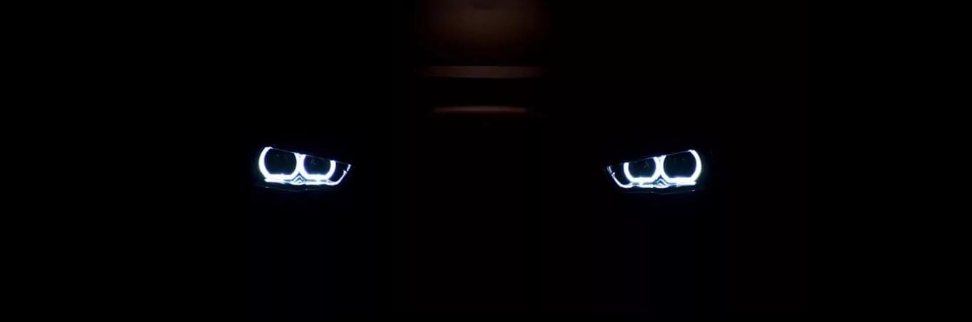 Ангельские глазки BMW 3 series f30 в ночи