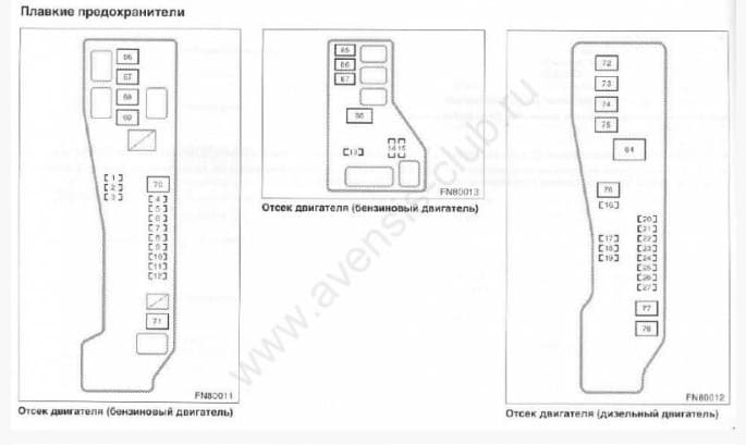 Предохранители тойота исис