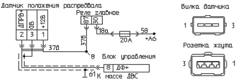 Распиновка датчика ваз 2110 Распиновка датчика распредвала ВАЗ 2114, 2110, 2112, Газель