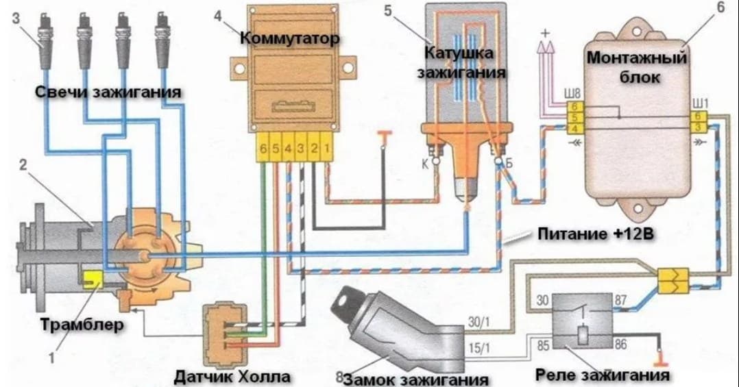 Схема подключения коммутатора минск 12в