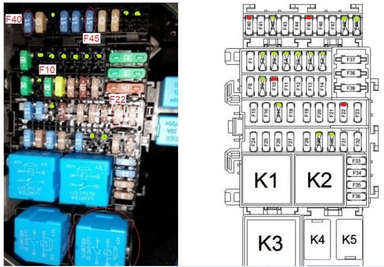 Схема расположения предохранителей лада приора