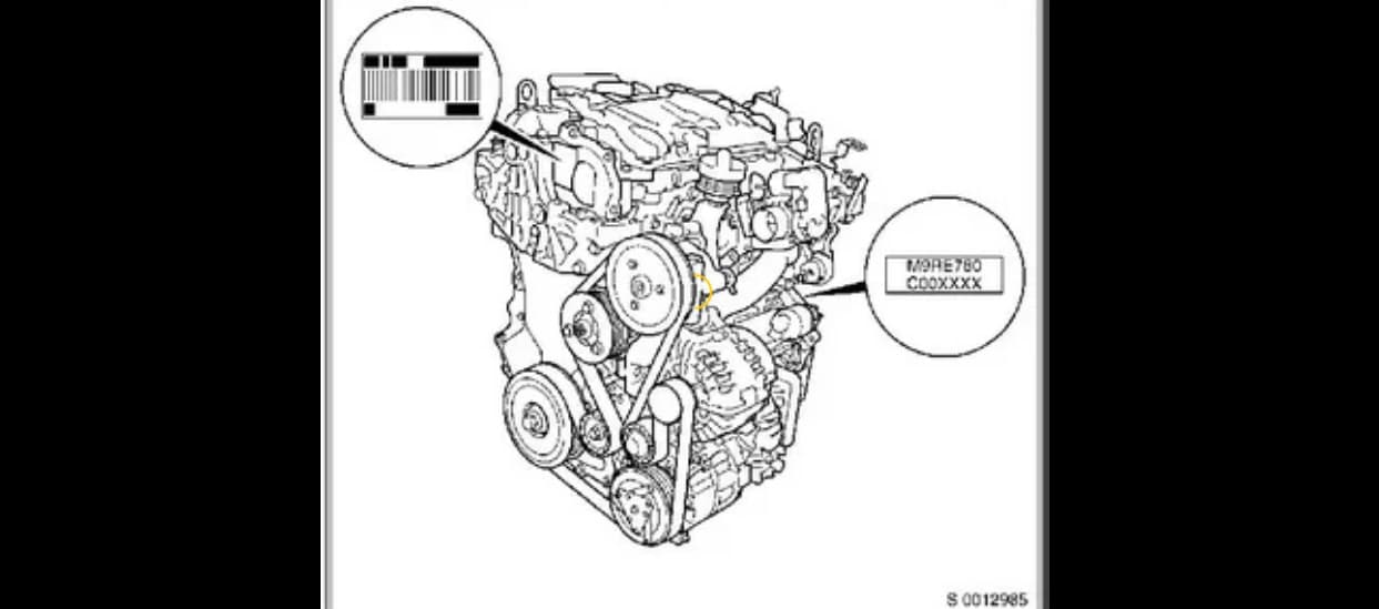 Расположение номера двигателя на Opel Vivaro