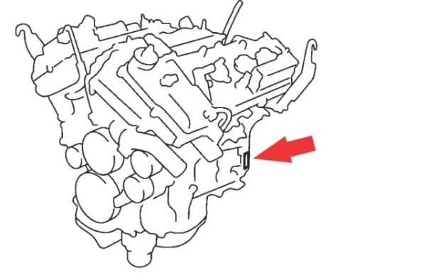 Расположение номера двигателя Toyota 2GR-FE 3.5 л.