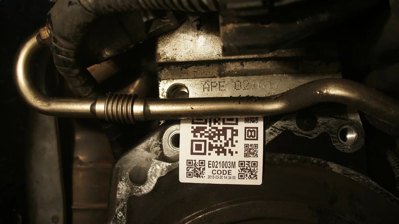 Расположение номера двигателя на Volkswagen Golf IV