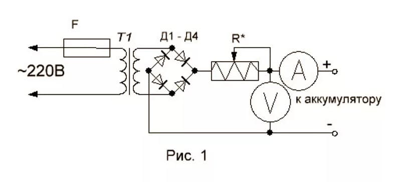 Схема простого автомобильного зарядного устройства