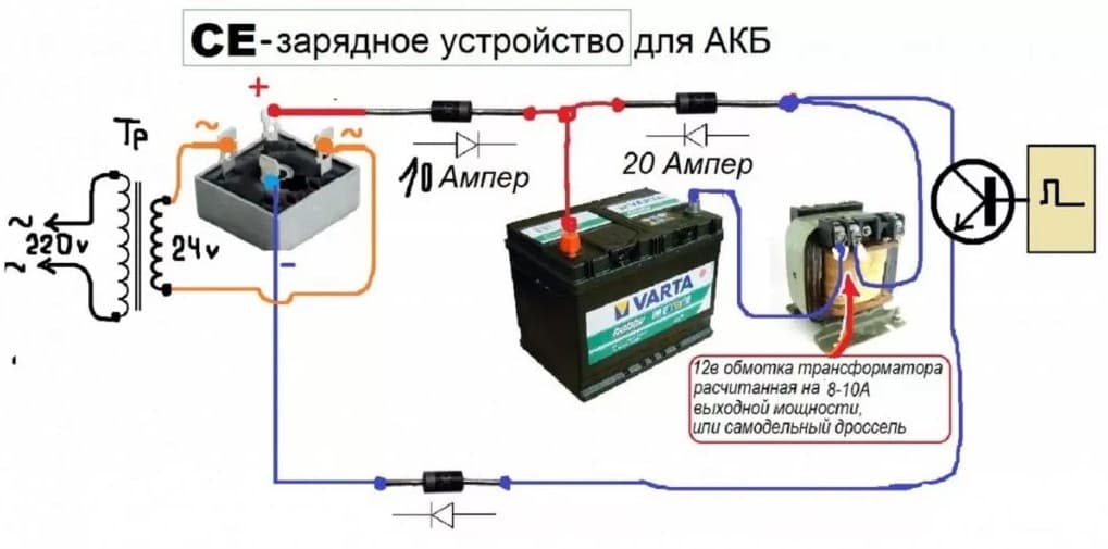 Схема простого автомобильного зарядного устройства