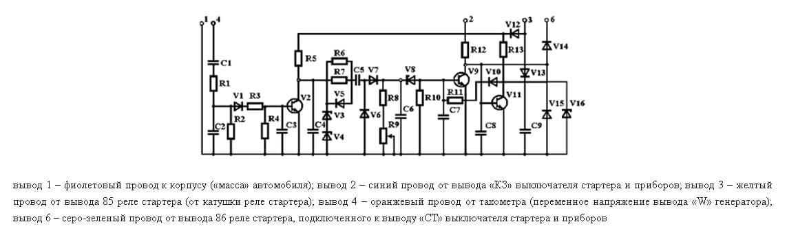 Реле стартера газель распиновка